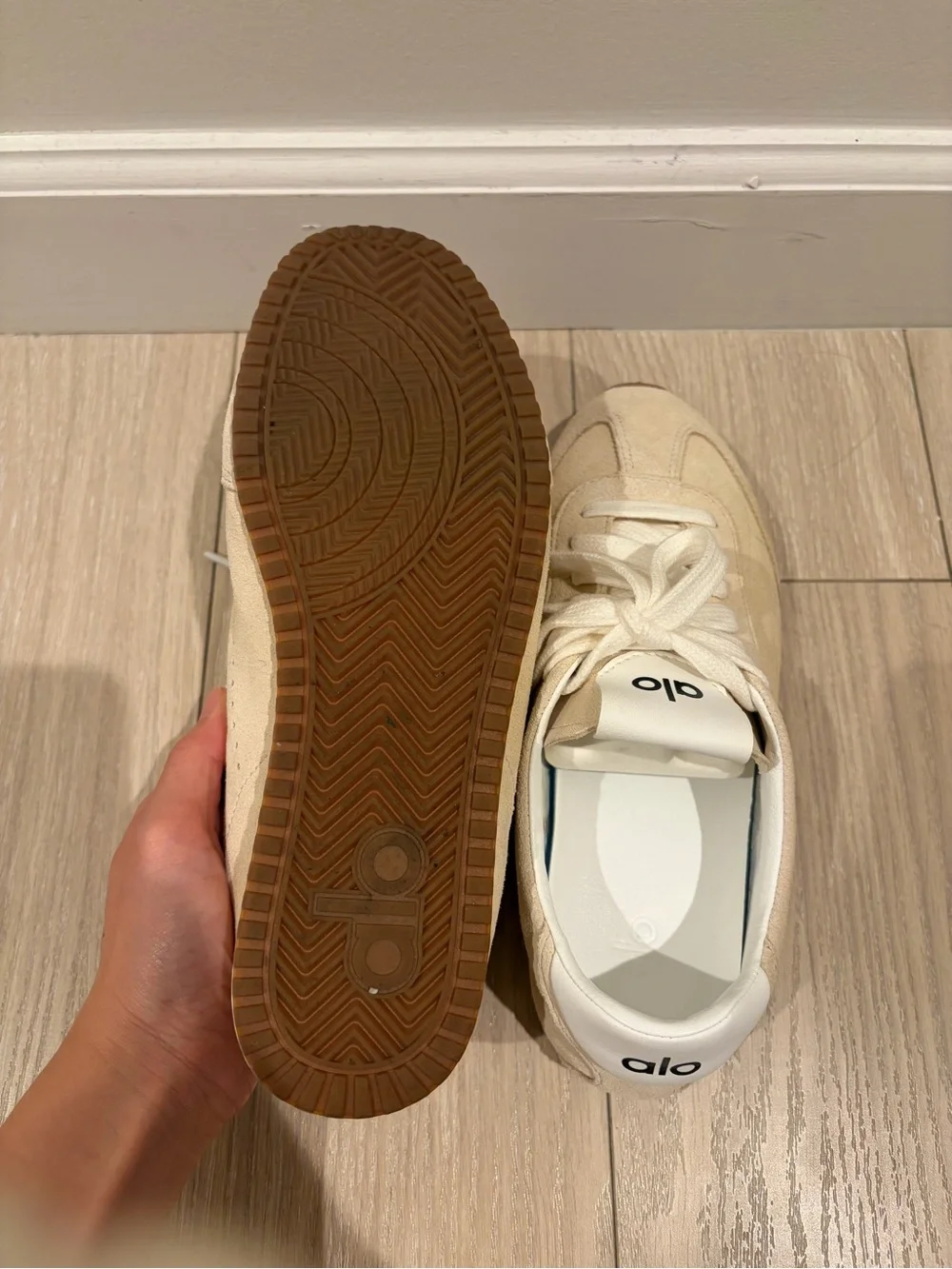 ALO Yoga Beige Suede Sneakers